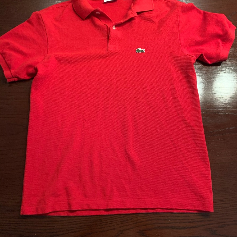 Worn Twice! Boys Sz 14 Red Lacoste Polo - Picture 3 of 6